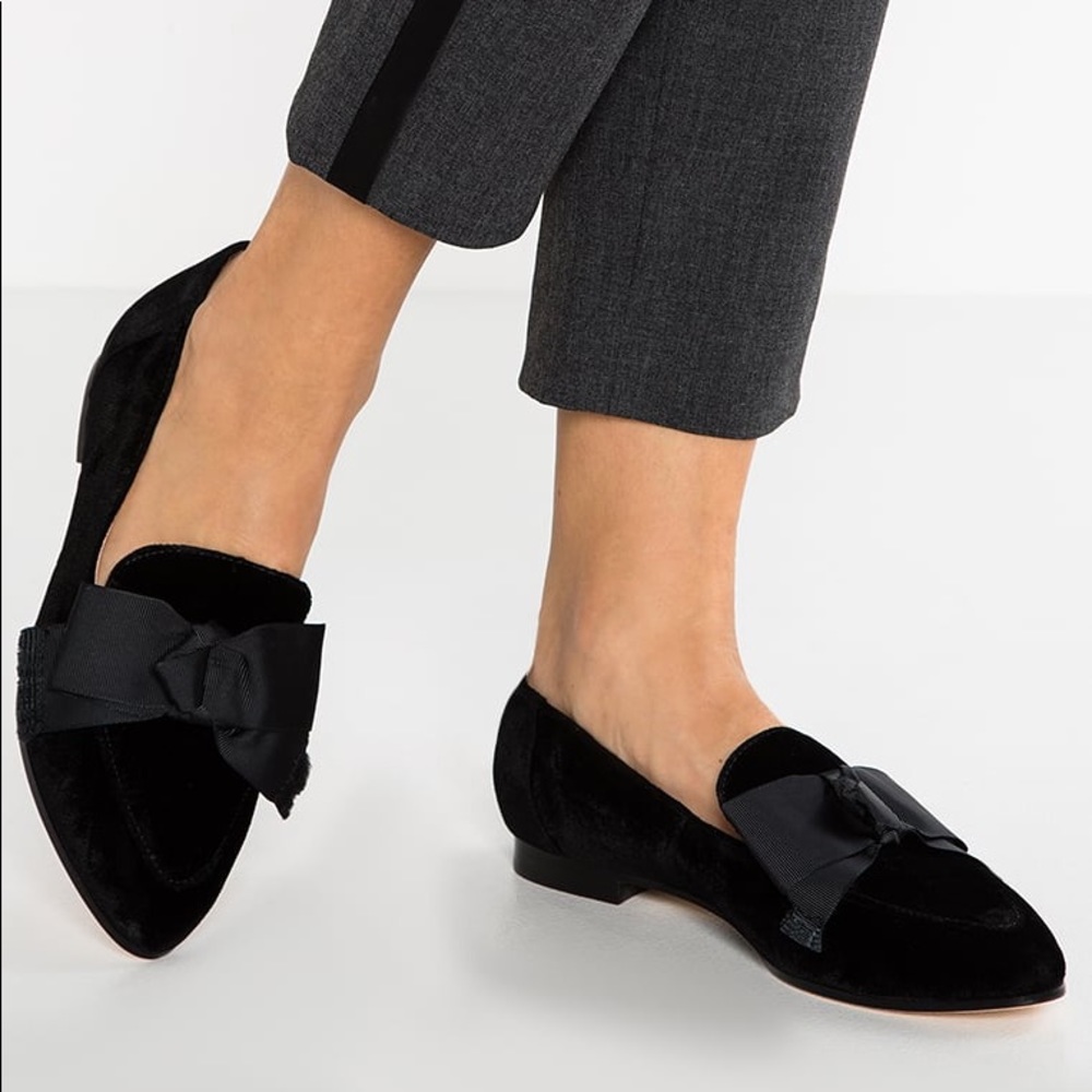Kate Spade Claudia Velvet Bow Loafers